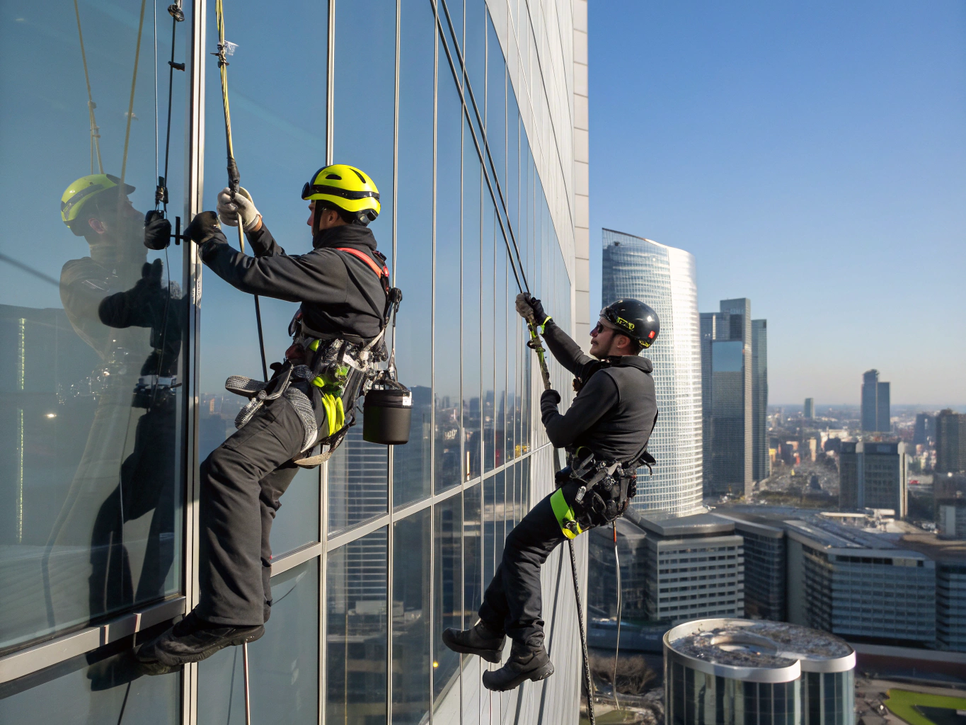High-rise rope access work